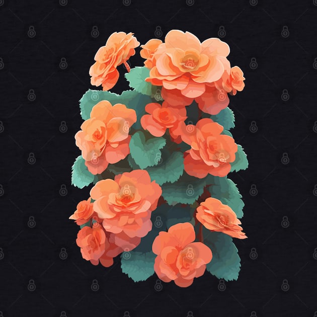 Orange Begonia Flowers by craftydesigns